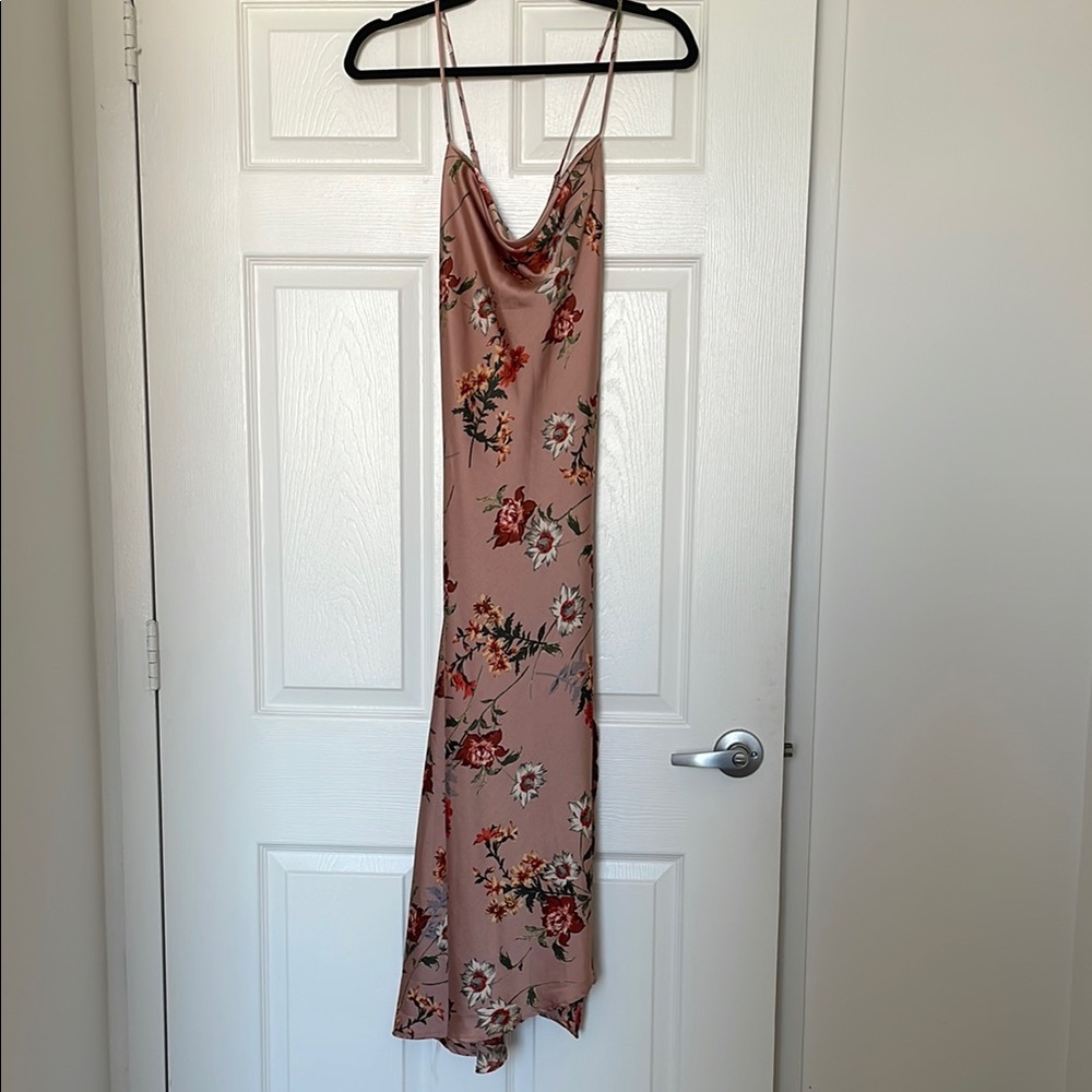 Floral Pink Spaghetti Strap Dress
